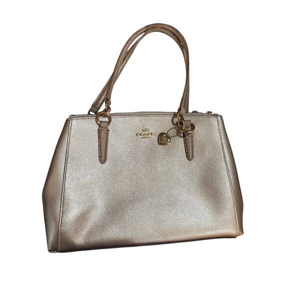Coach Christie Carryall*gold metallic* Beautiful Bag with charm - Picture 1 of 1